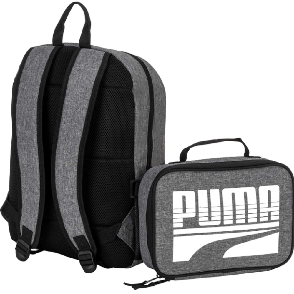 PUMA Kids' Evercat Backpack|Lunch Combo Grey
